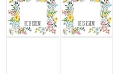He Is Risen Floral Easter Place Cards Free Printable