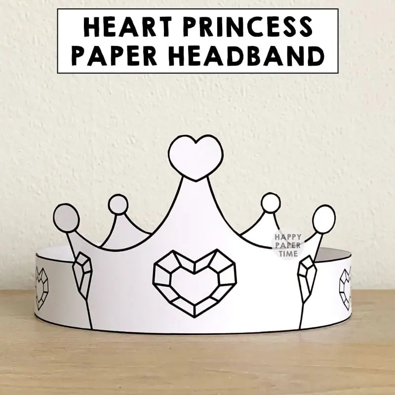 Heart Princess Paper Crown For Coloring Heart Princess Paper Crown For Coloring