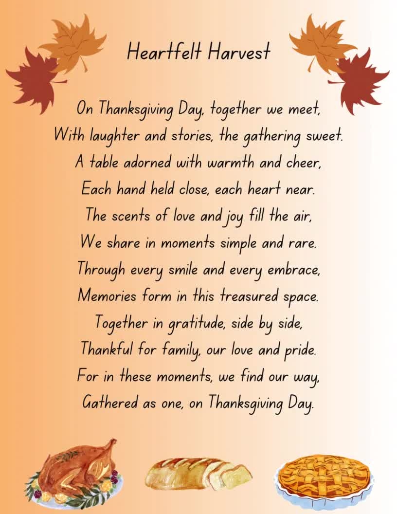 Heartfelt Harvest Thanksgiving Poem Heartfelt Harvest Thanksgiving Poem