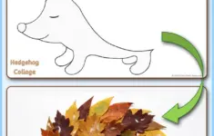 Hedgehog Autumn Leaves Collage Activity Template