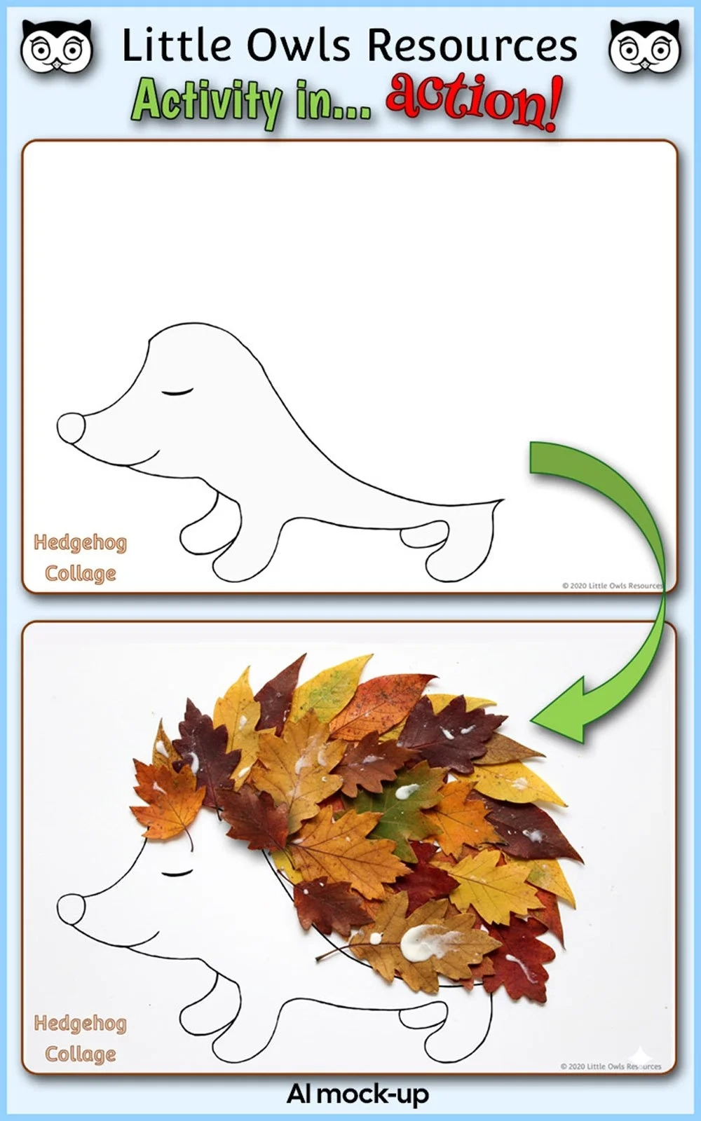 Hedgehog Autumn Leaves Collage Activity Template Hedgehog Autumn Leaves Collage Activity Template