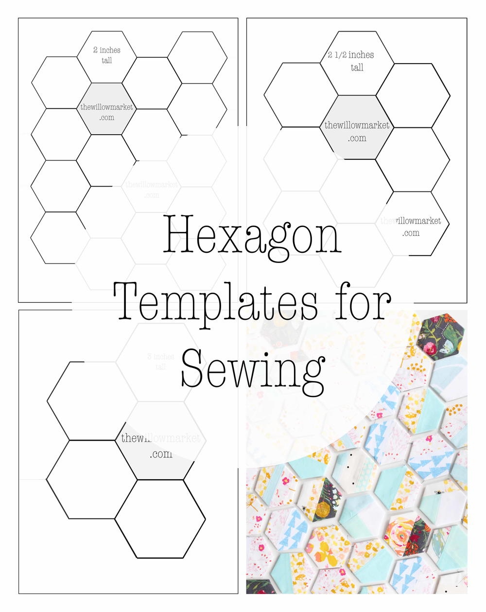 Hexagon Templates For A Hexie Quilt Or Project Hexagon Templates For A Hexie Quilt Or Project