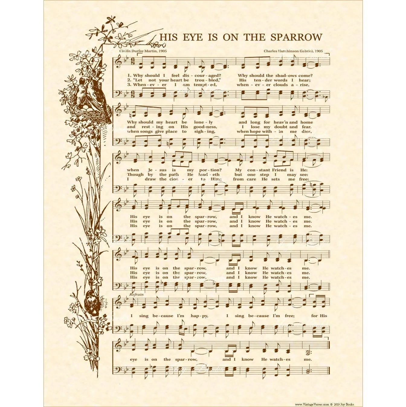 His Eye Is On The Sparrow Hymn On His Eye Is On The Sparrow Hymn On
