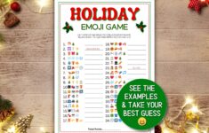 Holiday Emoji Game Printable Trivia Xmas