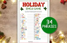 Holiday Emoji Game Printable Trivia Xmas