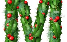 Holiday Font Letter M As A Festive Winter Season Decorated Garland As A Christmas Or New Year Seasonal Alphabet Lettering Isolated On A White Image332349308