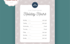 Holiday Hours Store Sign Canva Template