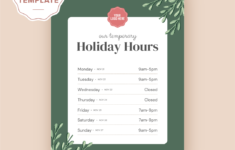 Holiday Hours Store Sign Canva Template