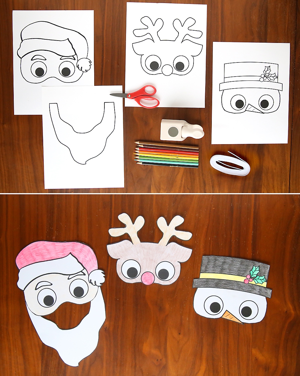 Holiday Masks Print Color Kids Holiday Masks Print Color Kids