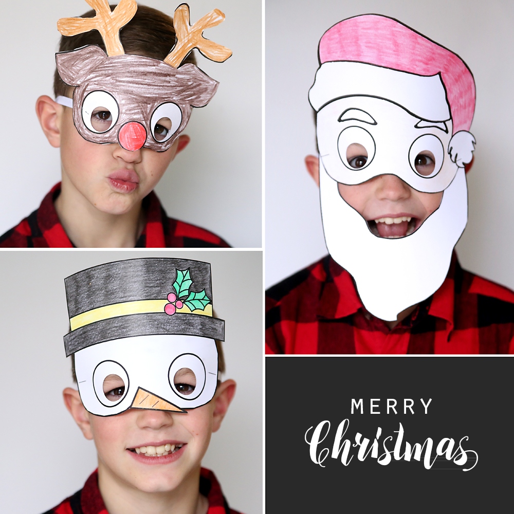 Holiday Masks Print Color Kids Holiday Masks Print Color Kids