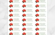 Holiday Personalized Poinsettia Address Labels Printable