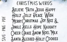 Holiday Words Svg Bundle Christmas Words