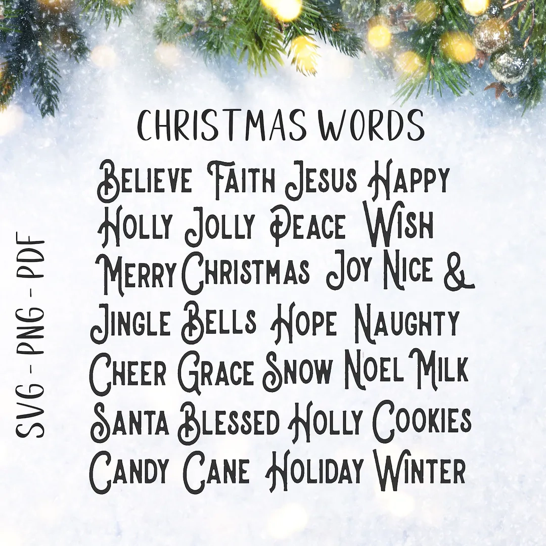 Holiday Words Svg Bundle Christmas Words Holiday Words Svg Bundle Christmas Words