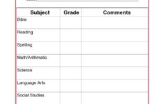 Homeschool Report Card