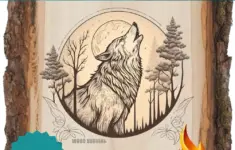 Howling Wolf Wood Burning Pattern
