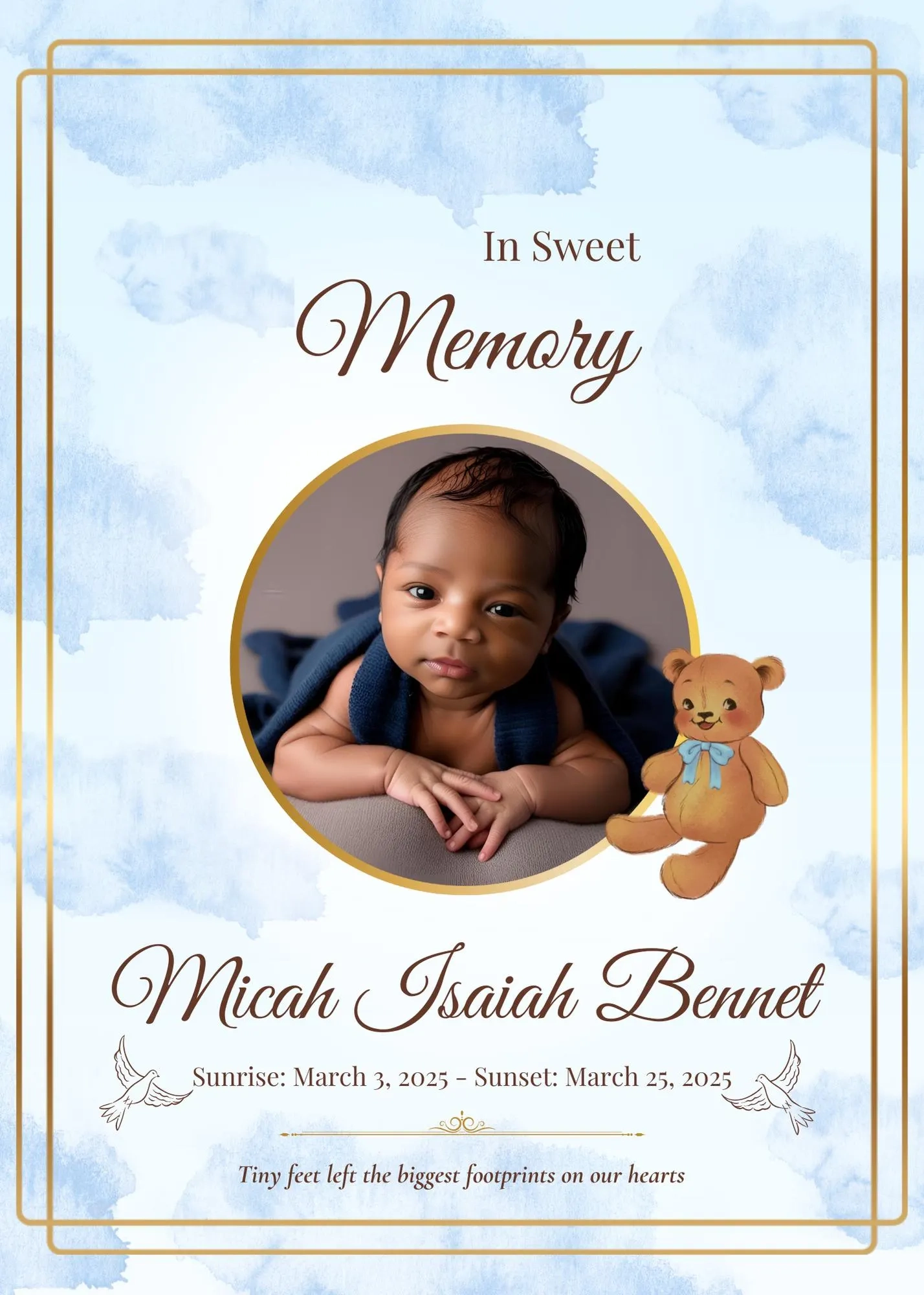 Infant Loss Funeral Program Template