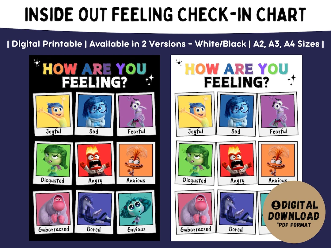 Inside Out 2 Feelings Chart Poster Inside Out 2 Feelings Chart Poster