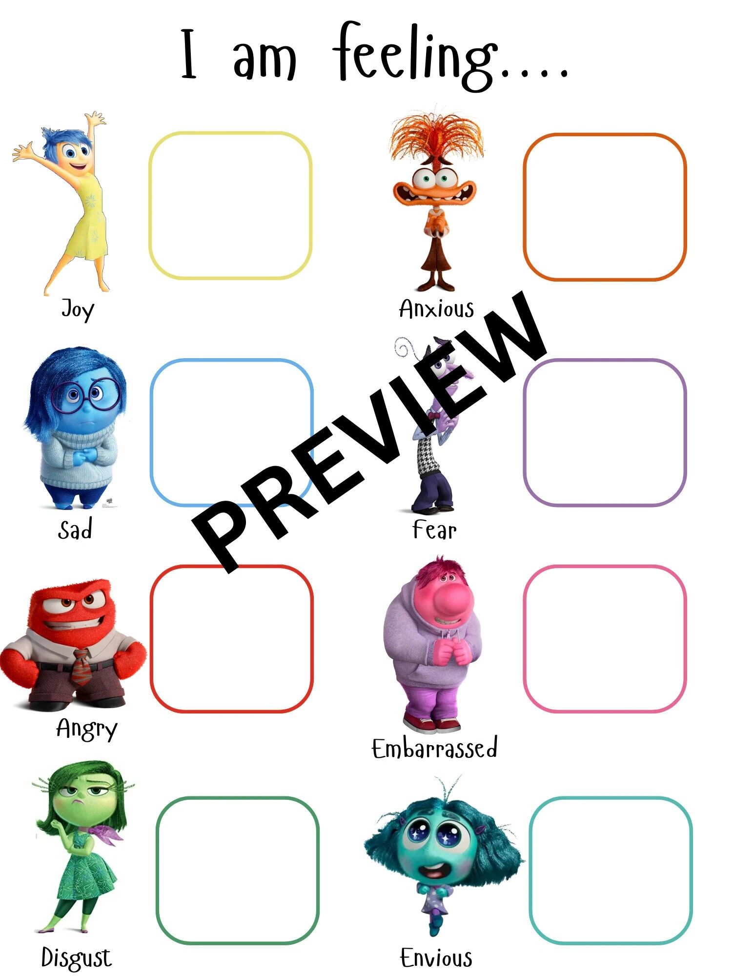 inside out emotions chart printable