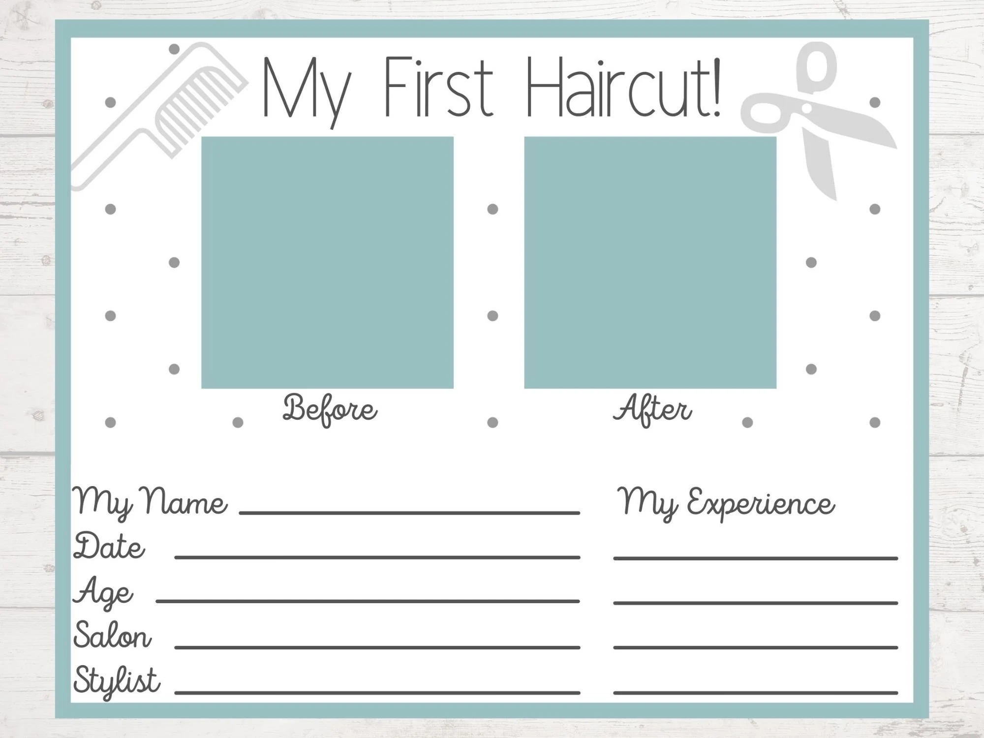 Instant Printable My First Haircut