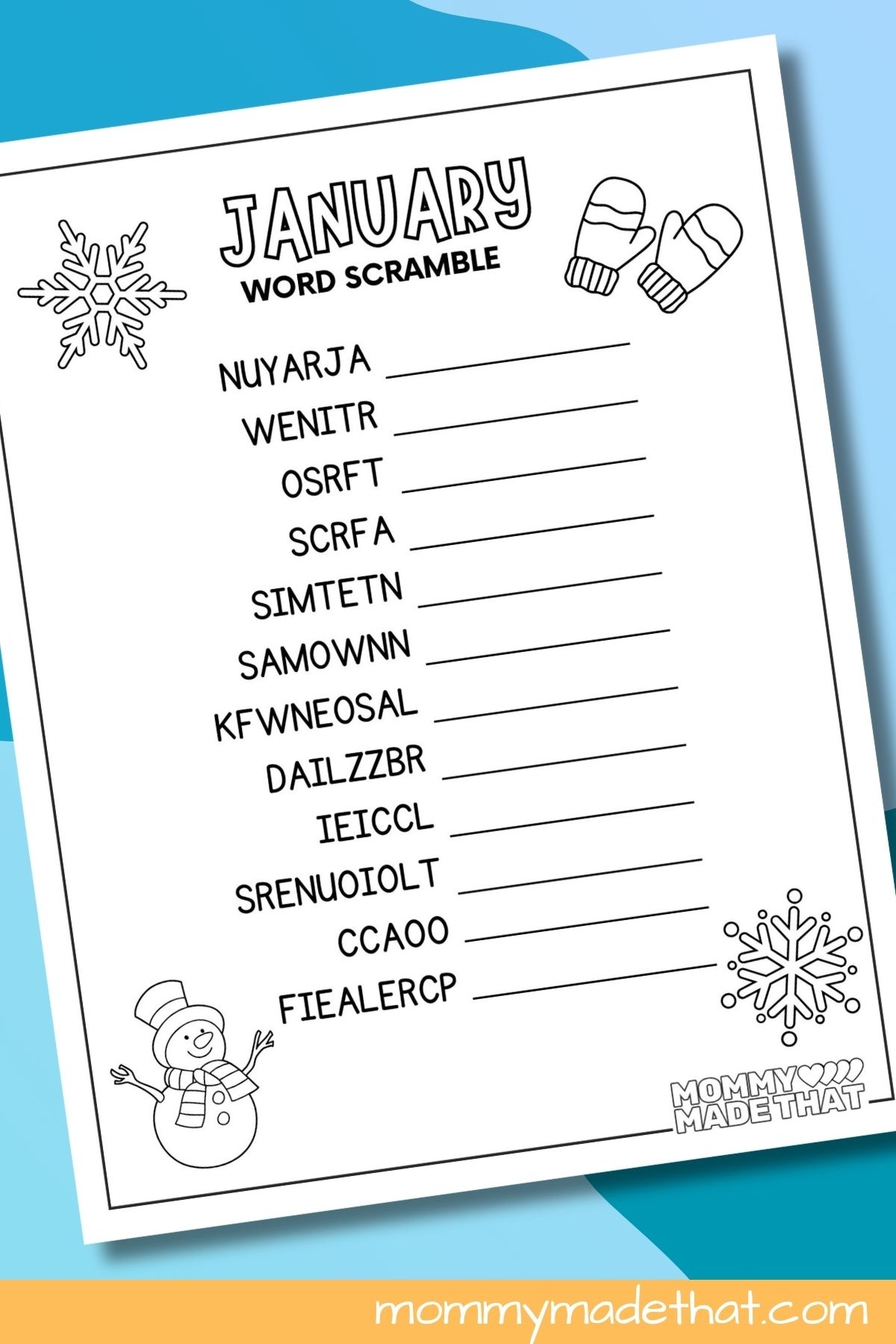 January Worksheets