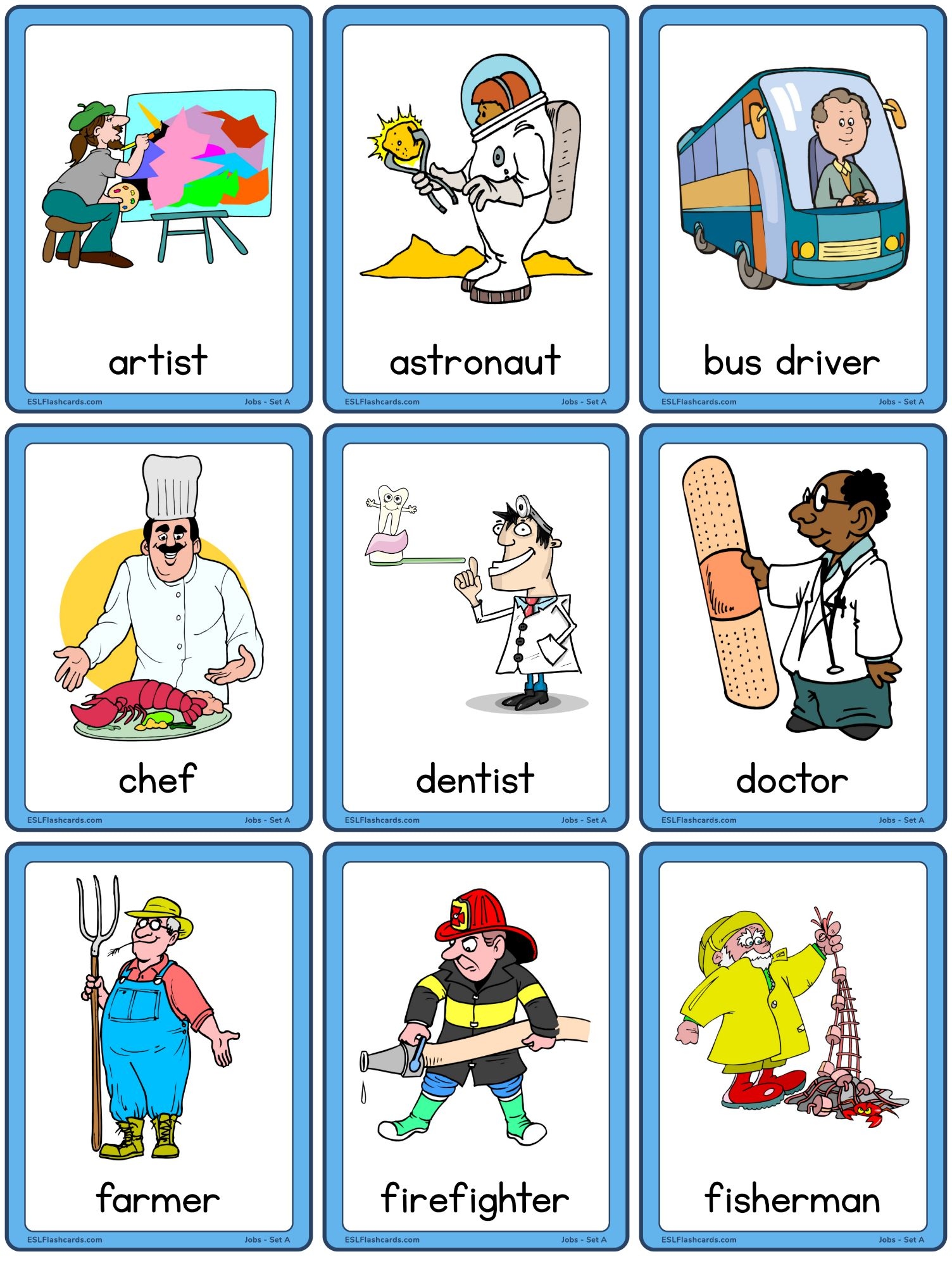 Jobs Flashcards Set A