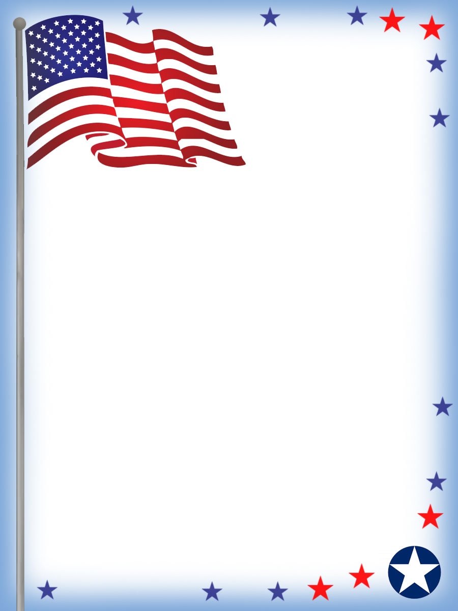 July Fourth Stationery American Flag