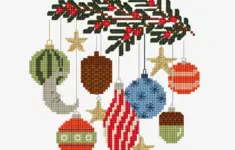 Kerstballen Kruisteek Borduurpatroon