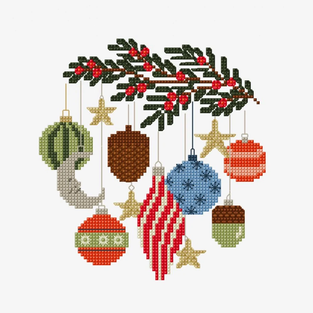 free printable christmas ornament cross stitch patterns