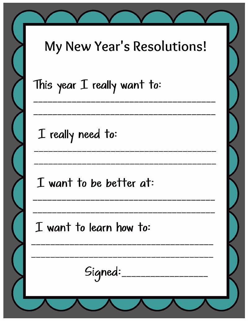 Kid Friendly New Years Resolution Printable And A Giveaway From My Memories