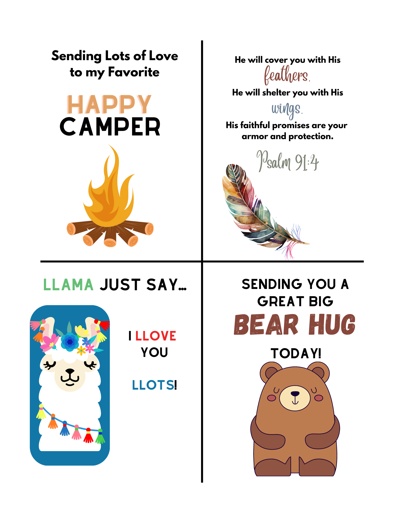 Kids At Camp Free Printable Cards