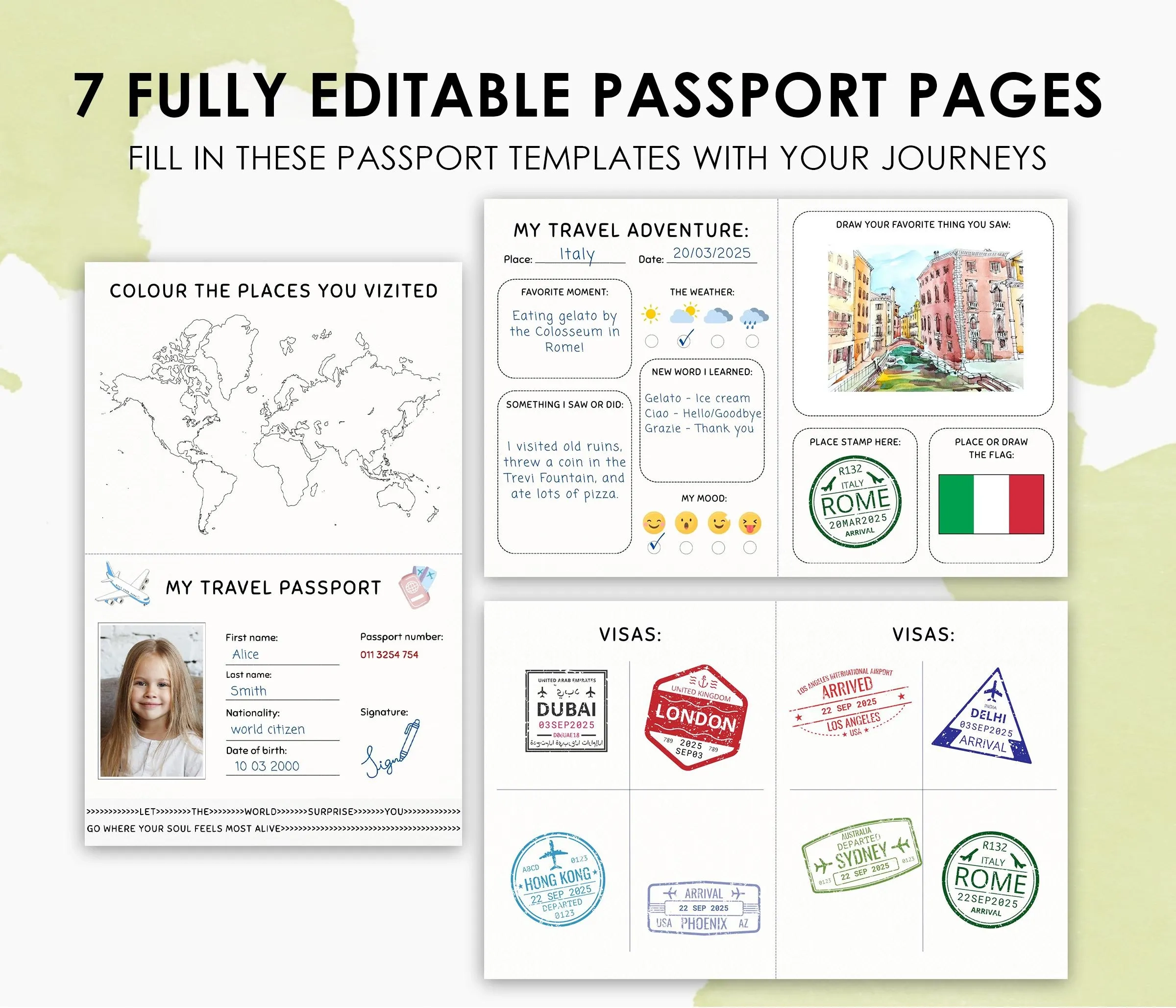 Kids Pretend Play Passport Bundle Kids Pretend Play Passport Bundle