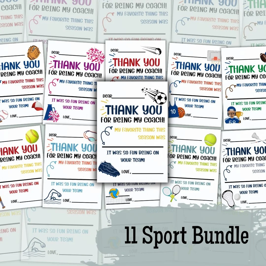 Kids Thank You Cards To Coaches Digital Download Kids Thank You Cards To Coaches Digital Download