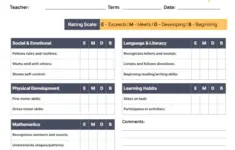 Kindergarten Progress Report Card