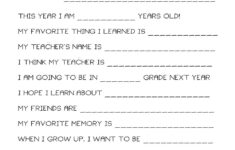Kindergarten Time Capsule Free Printable 2