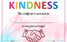 Kindness Award Template