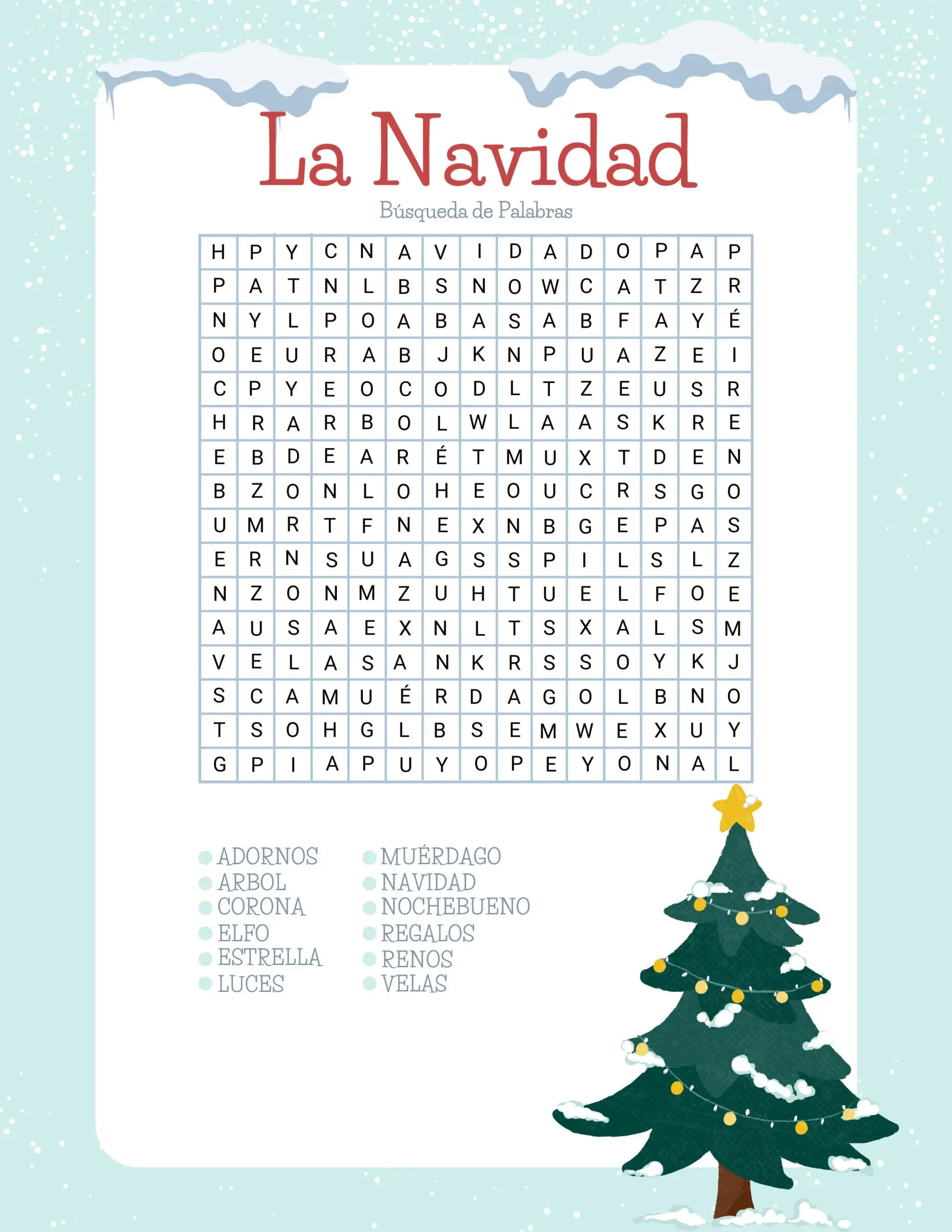 spanish christmas word search printable spanish christmas word search printable