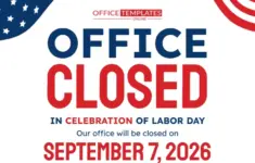 Labor Day Office Closed Sign