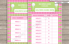 Ladies Golf Party Scorecard Templates