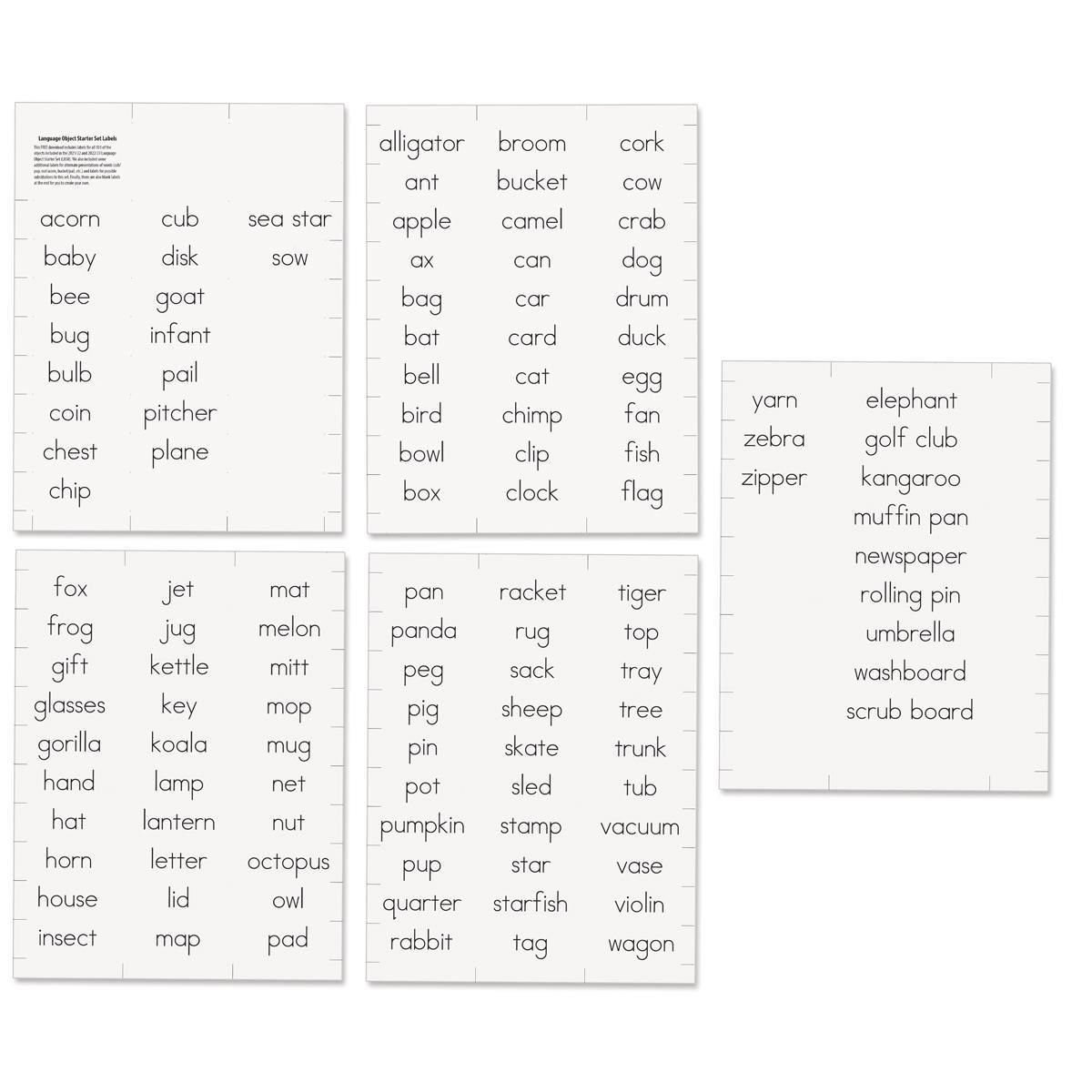 Language Object Labels Free Download Language Object Labels Free Download