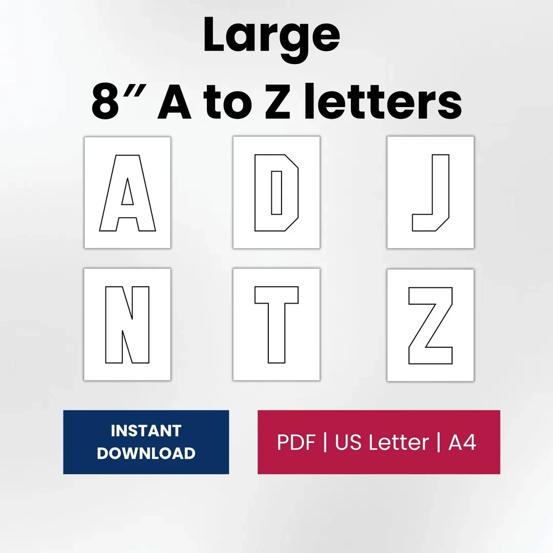 Large 8 Inch Alphabet Letter Templates