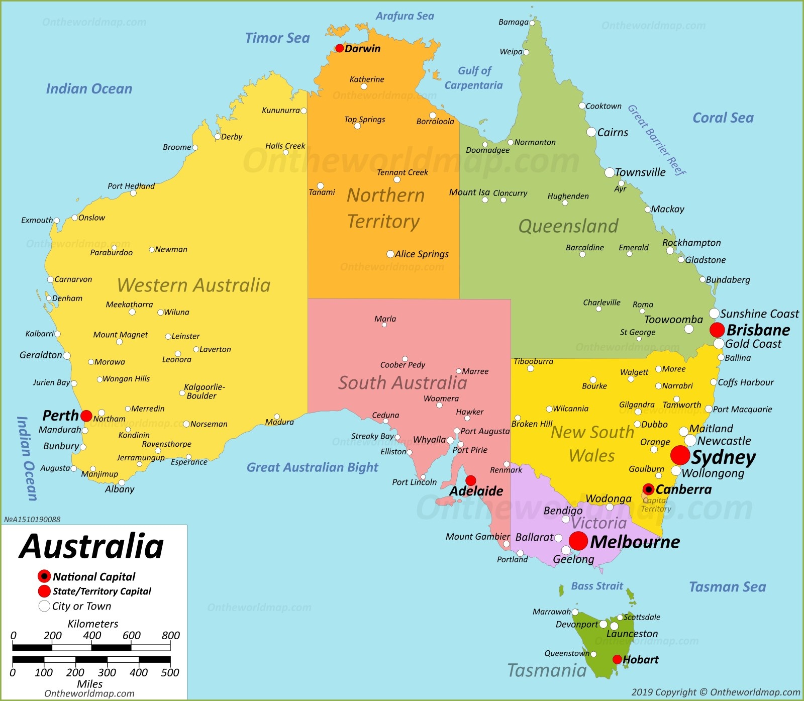 Large Detailed Map Of Australia With Cities And Towns Large Detailed Map Of Australia With Cities And Towns