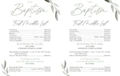 Lds Baptism Program Editable Olive