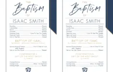 Lds Baptism Program Template Editable