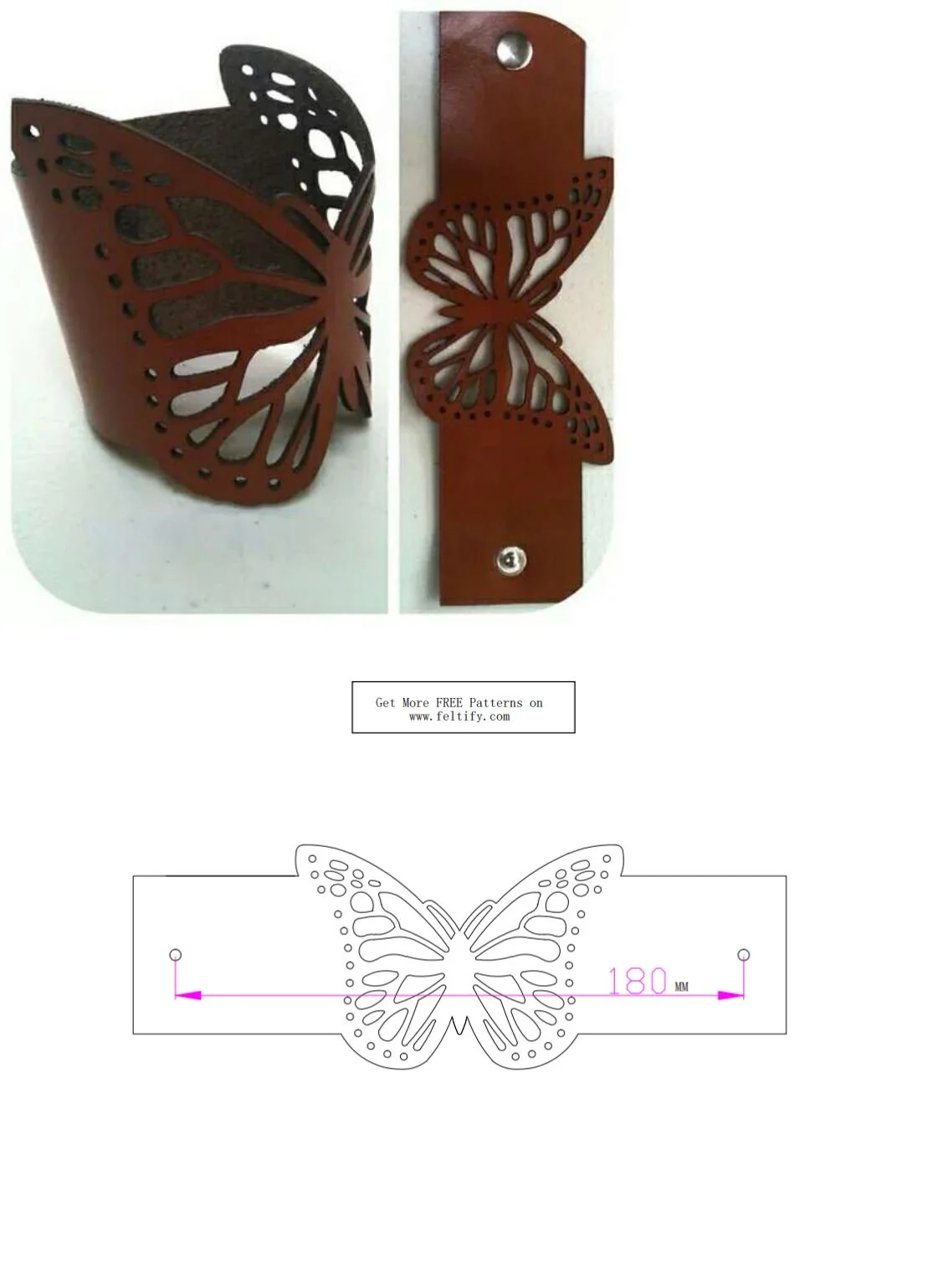Leather Hollow Out Butterfly Bracelet Pattern Pdf