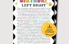 Left Right Birthday Game Birthday Pass