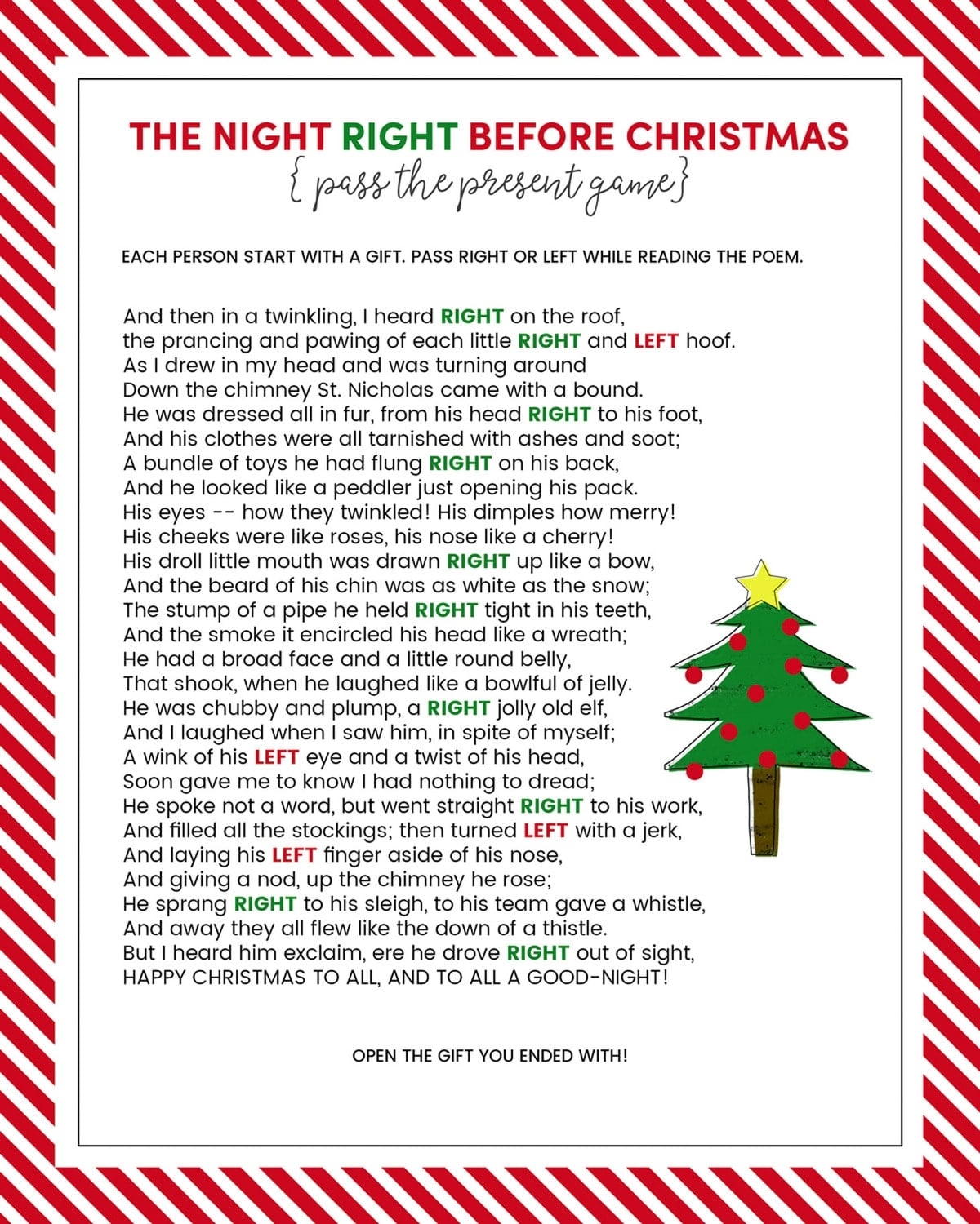 Left Right Christmas Game Left Right Christmas Game