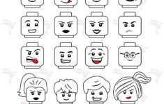 Lego Faces Svg Png Dxf Instant Download Files