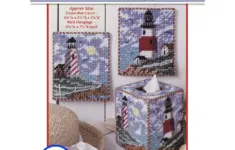Leisure Arts Alluring Lighthouses Set Plastic Canvas Epattern