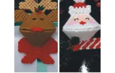 Leisure Arts The Magic Of Christmas Reindeer Kiss Santa Kiss Plastic Canvas Epattern