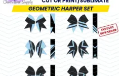 Level Up Vinyl Elements Cut Files 3 Cheer Bow Template Download